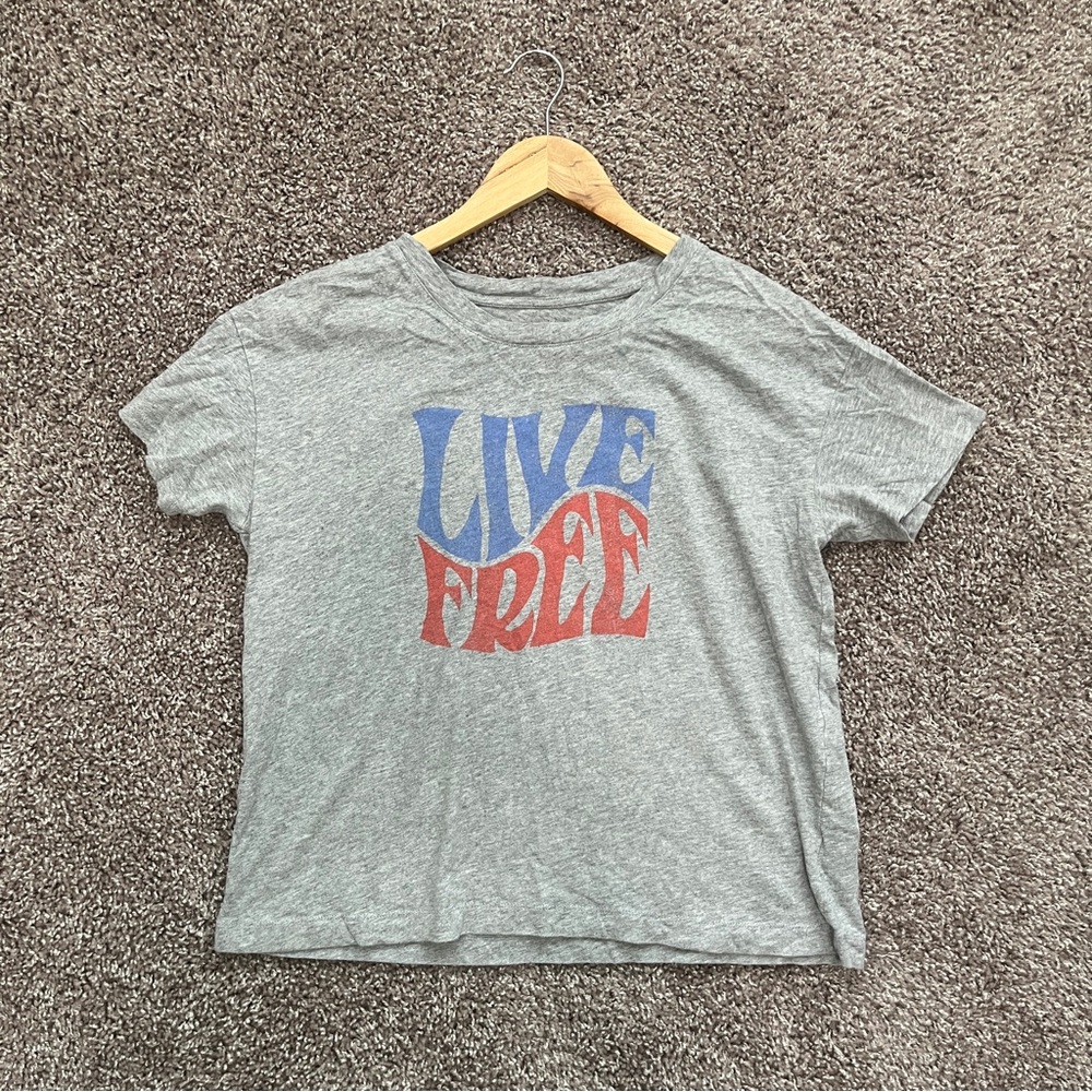 Gray 'Live Free' Kids T-Shirt